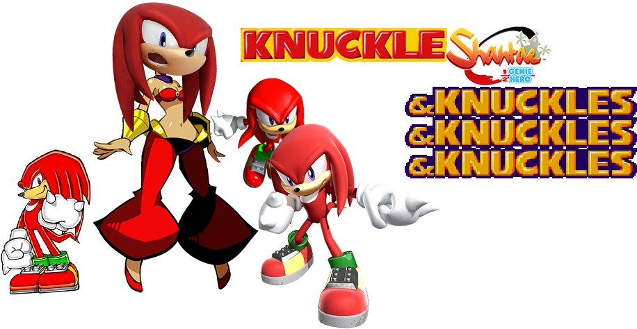 Knuckles_ Multiple_ Versions_ Fan_ Art PNG image