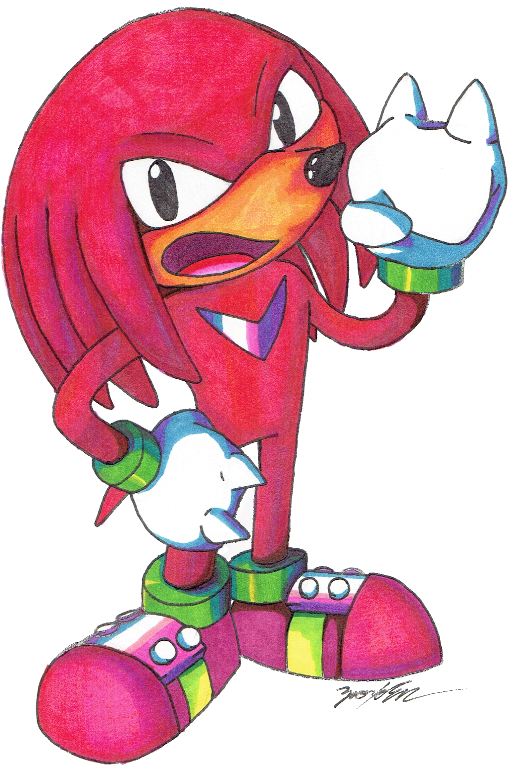 Knuckles The Echidna Artwork PNG image