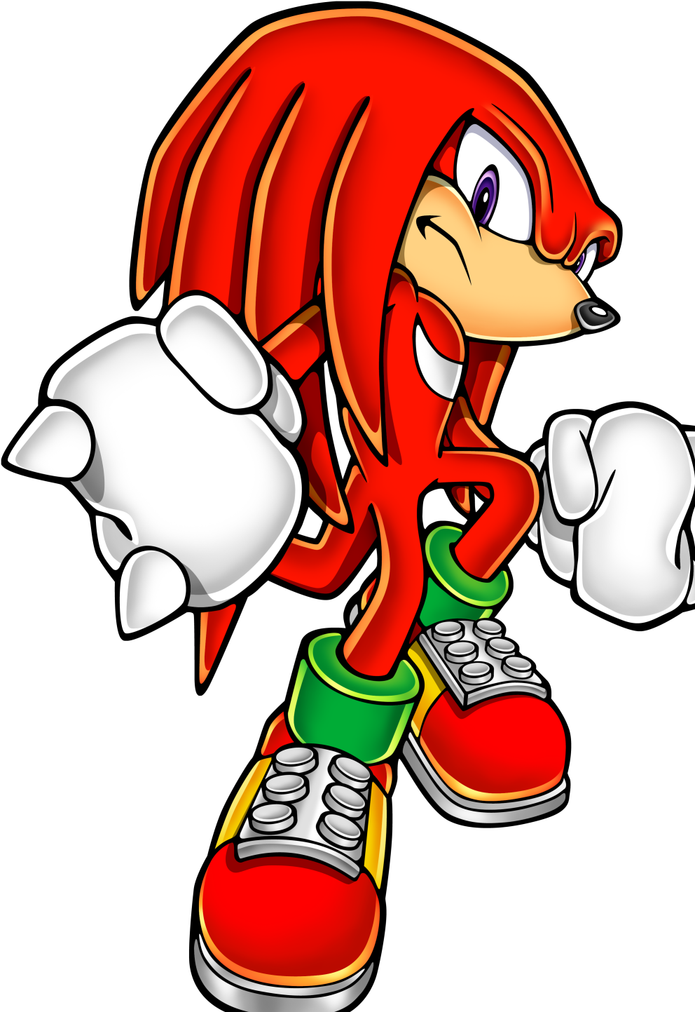 Knuckles The Echidna Standing Pose PNG image