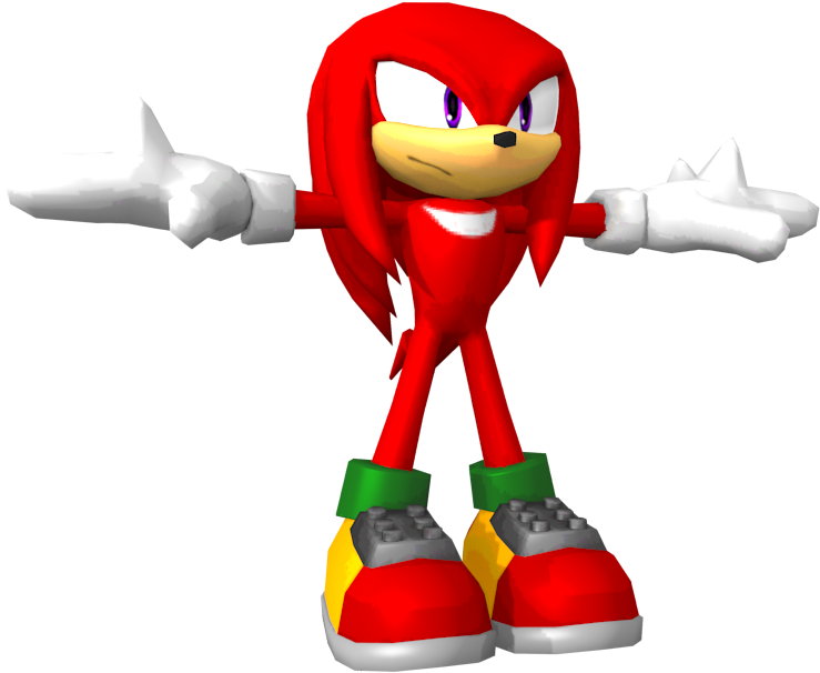 Knuckles The Echidna3 D Model PNG image