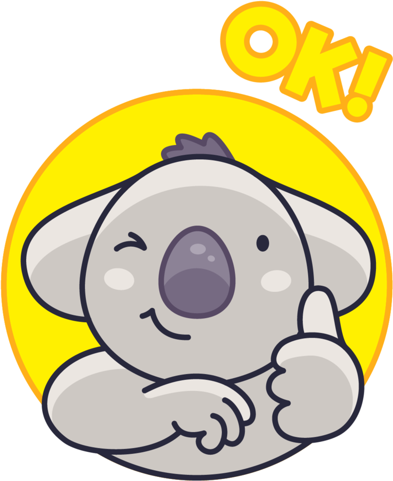 Koala O K Sticker Snapchat PNG image
