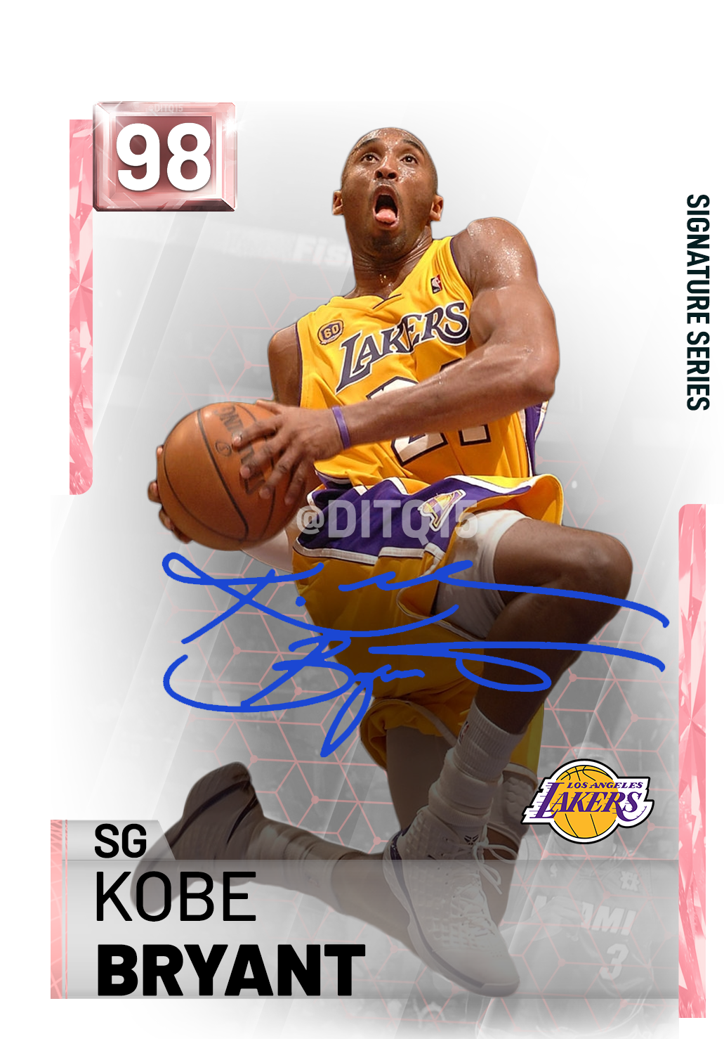 Kobe Bryant Lakers Action Card PNG image