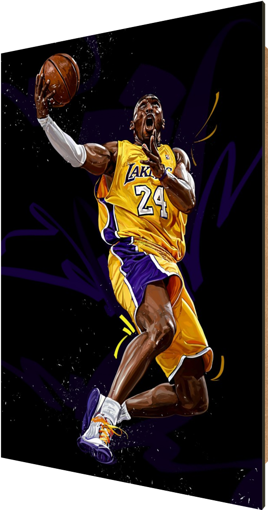 Kobe Bryant Lakers Dynamic Play PNG image
