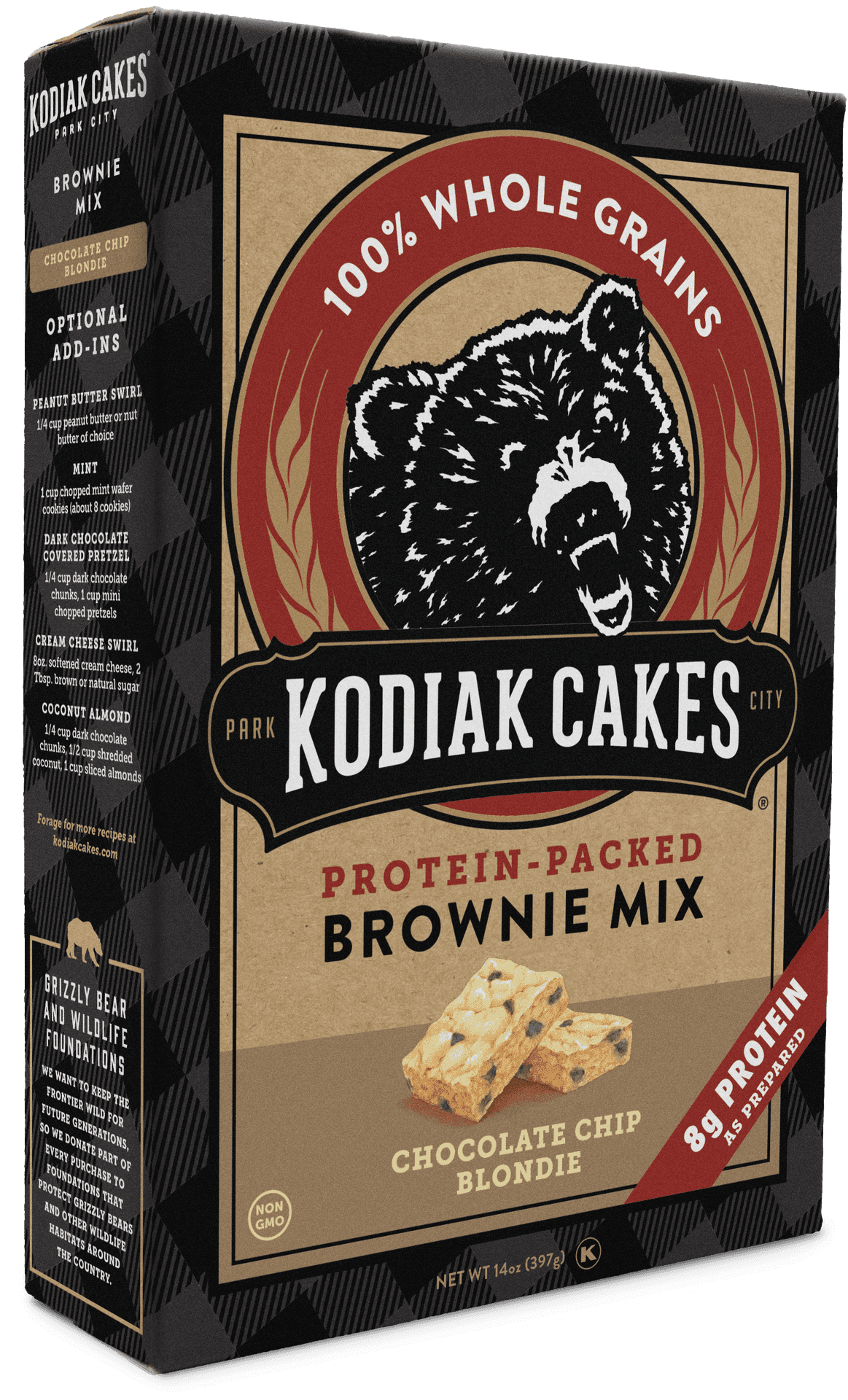 Kodiak Cakes Protein Brownie Mix Packaging PNG image