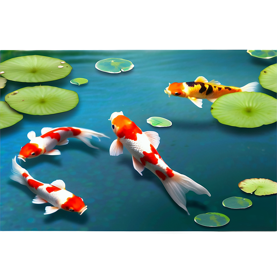 Koi Fish Pond Png 06132024 PNG image