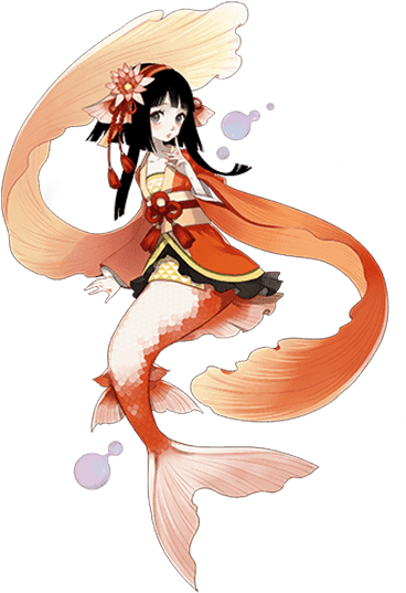 Koi Mermaid Anime Art PNG image