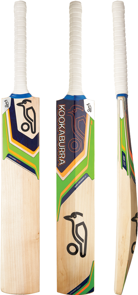 Kookaburra Cricket Bat Three Views PNG image