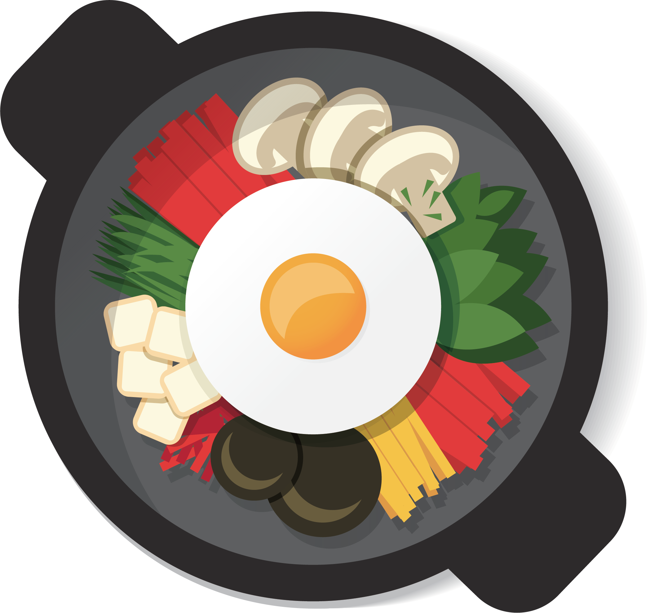 Korean Bibimbap Vector Illustration PNG image