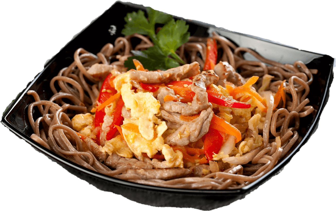 Korean Stir Fried Soba Noodles PNG image