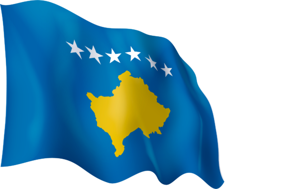 Kosovo Flag Waving PNG image