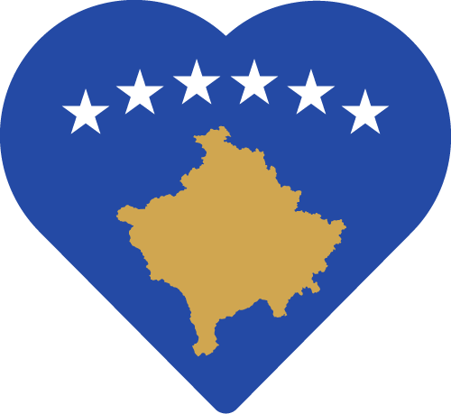 Kosovo Love Heart Flag PNG image