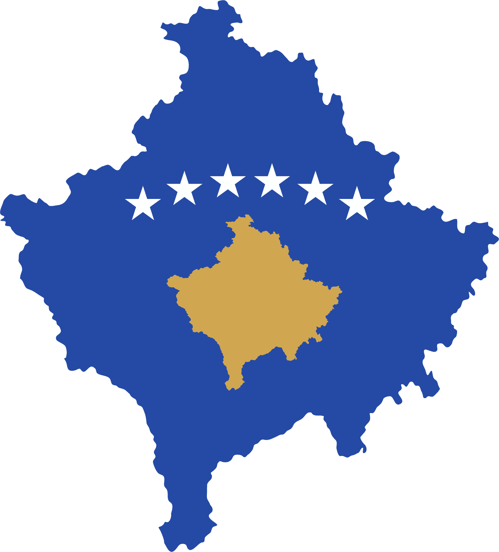 Kosovo Map Outlinewith Flag Design PNG image