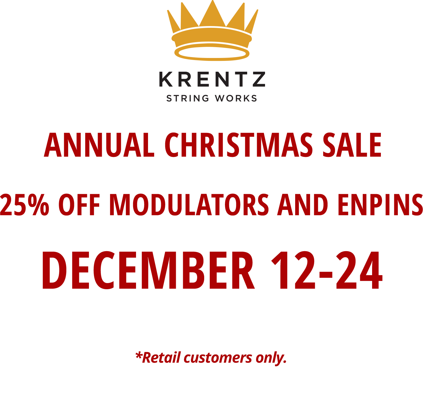 Krentz String Works Christmas Sale Advertisement PNG image