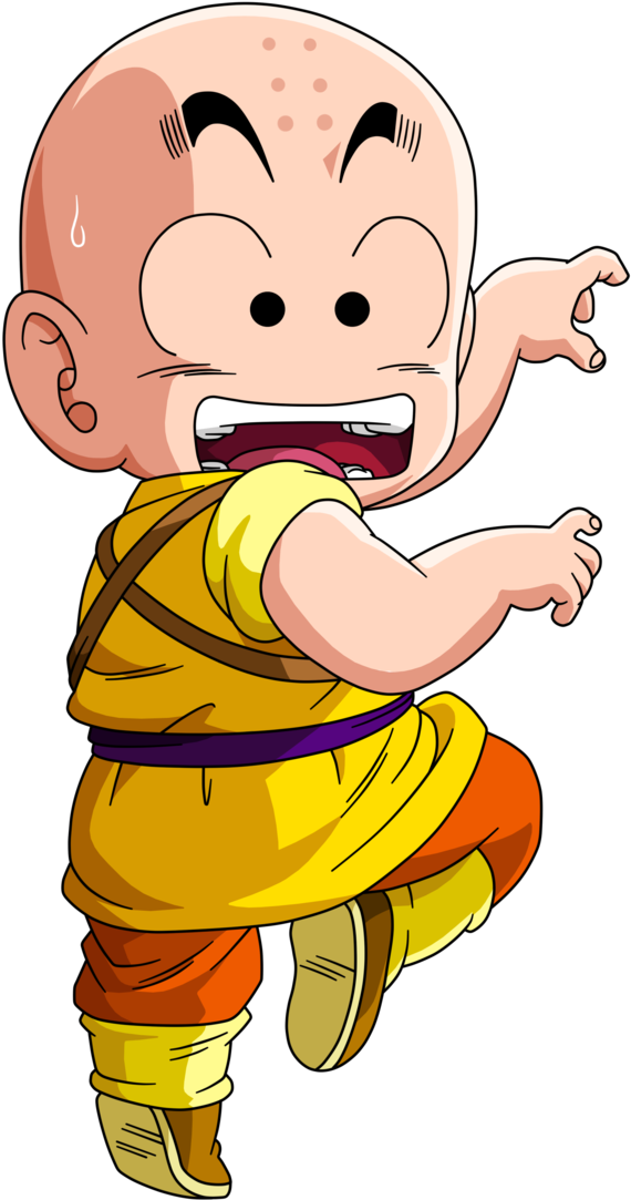 Krillin Animated Character Running PNG image