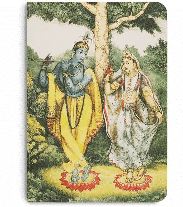 Krishna Radha Under Tree Art PNG image