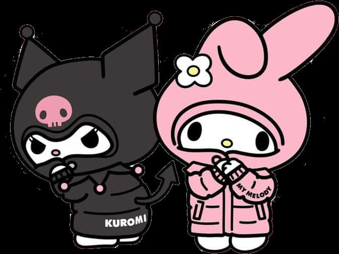 Kuromiand My Melody Cute Characters PNG image