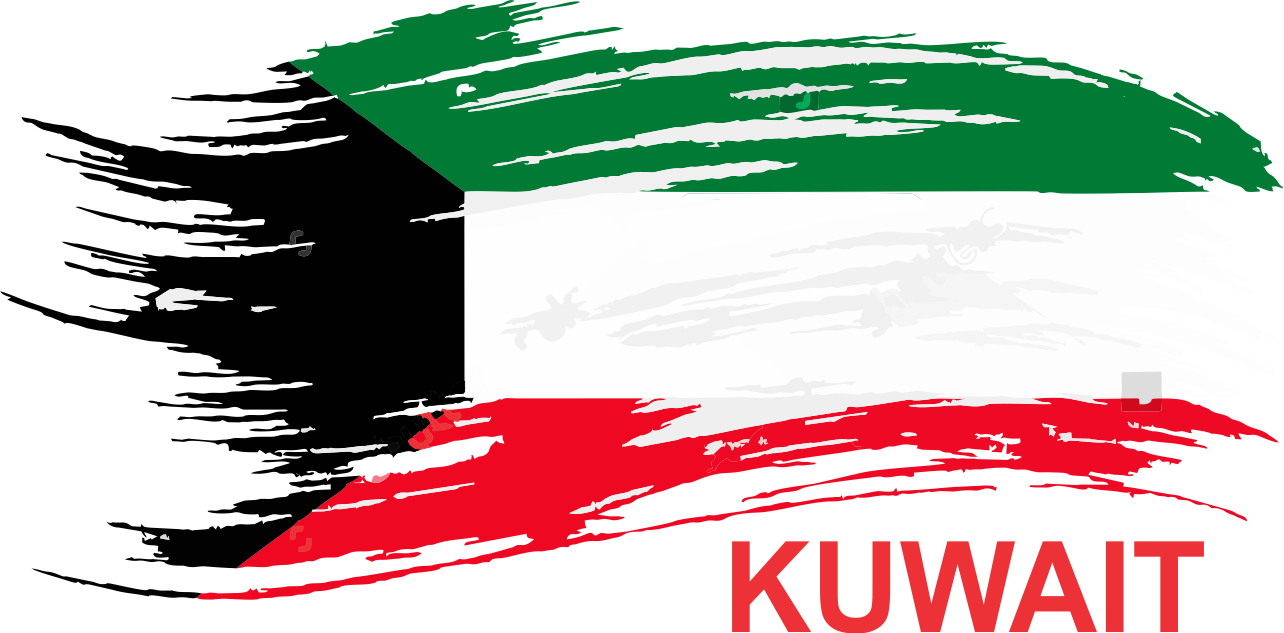 Kuwait Flag Brush Stroke PNG image