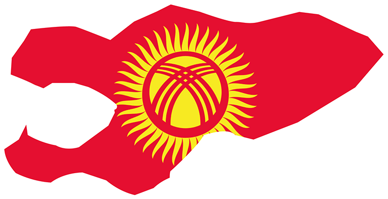 Kyrgyzstan Flag Map PNG image