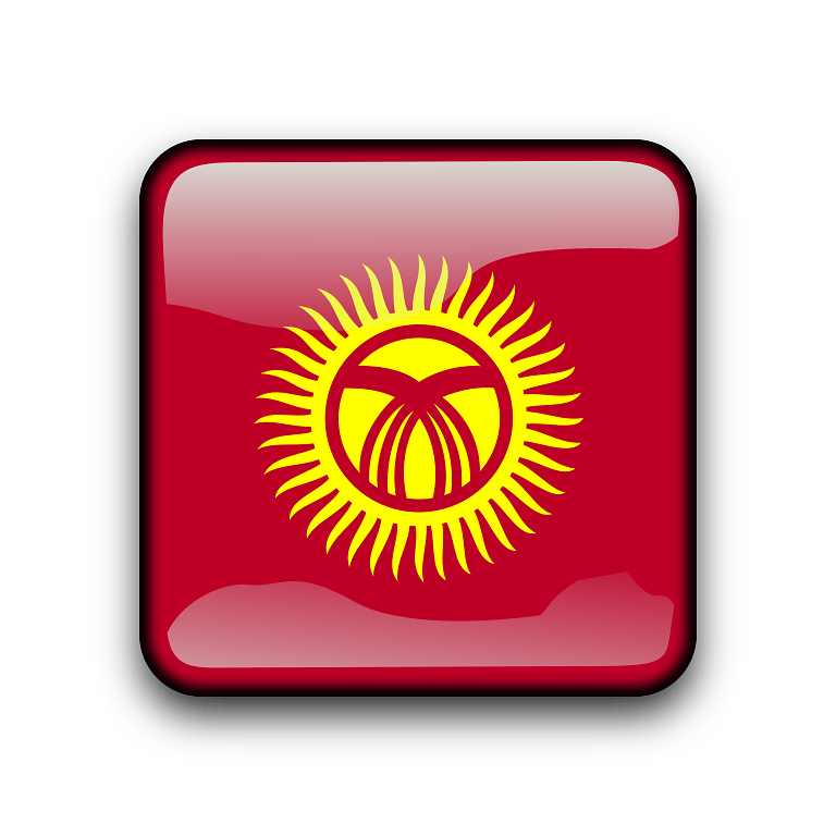 Kyrgyzstan National Flag Button PNG image