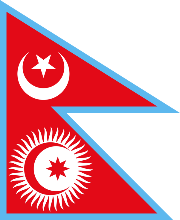 Kyrgyzstan Nepal Flag Mashup PNG image