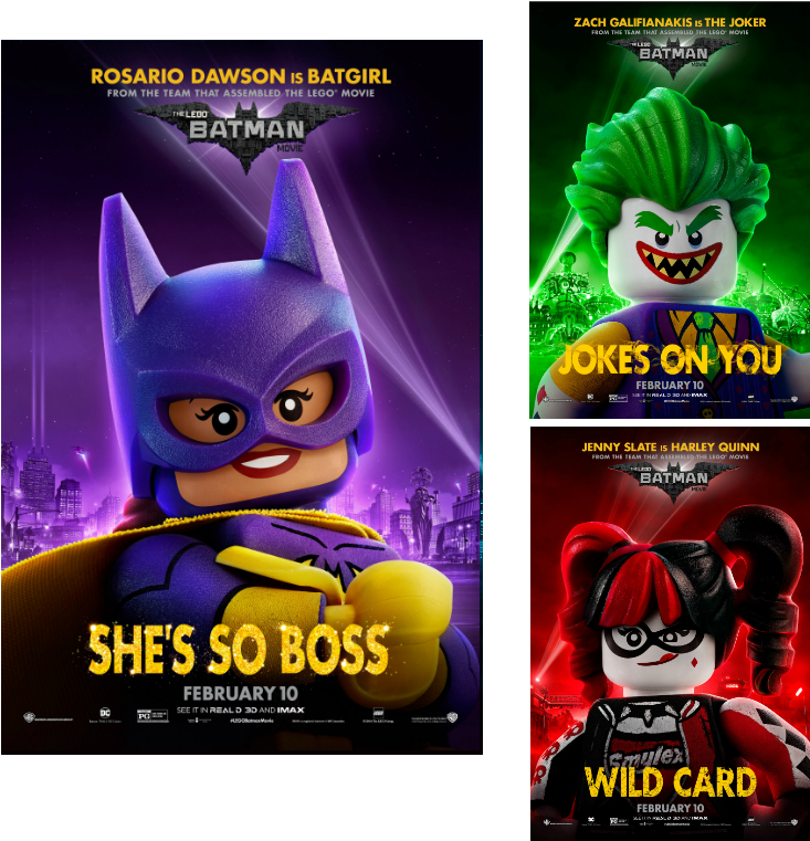 L E G O Batman Movie Character Posters PNG image