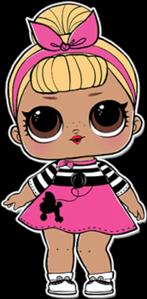 L O L Doll Cute Pink Outfit PNG image