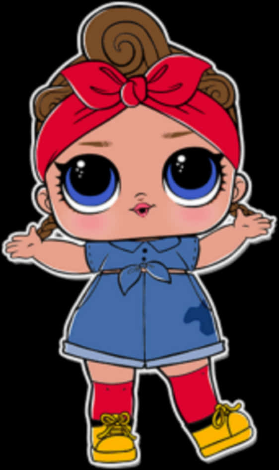 L O L Surprise Doll Red Headband PNG image