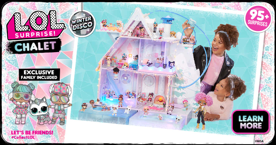 L O L Surprise Winter Disco Chalet Advertisement PNG image