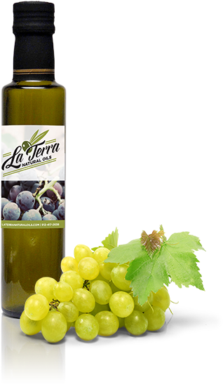 La Terra Natural Oils Bottleand Grapes PNG image