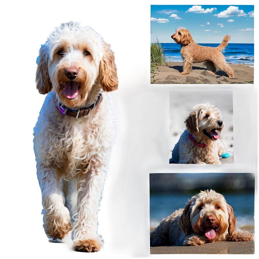 Labradoodle At The Beach Png Xod65 PNG image