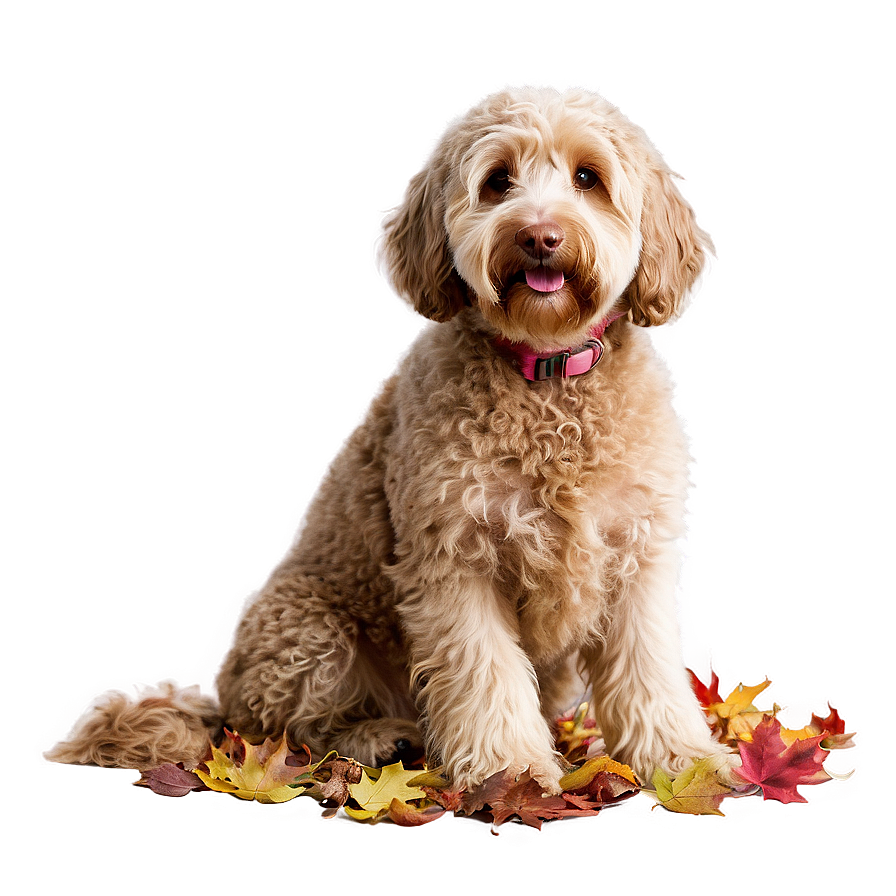 Labradoodle In Autumn Leaves Png 06262024 PNG image