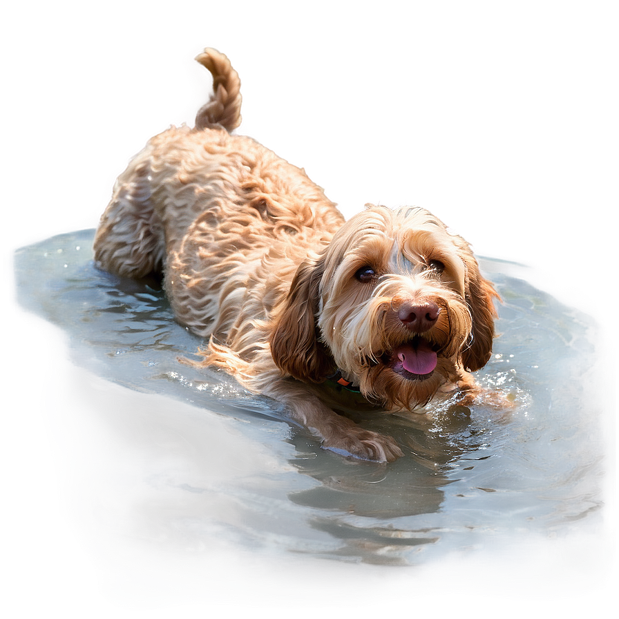 Labradoodle Swimming Adventure Png Igx7 PNG image