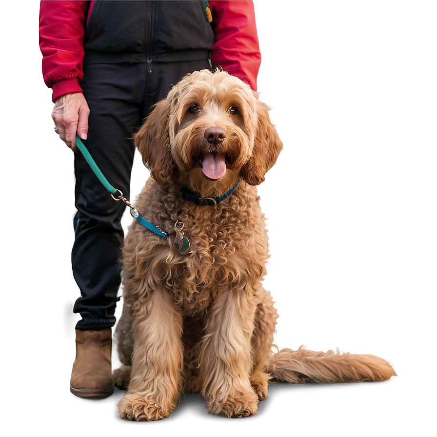 Labradoodle Waiting For Walk Png 06262024 PNG image