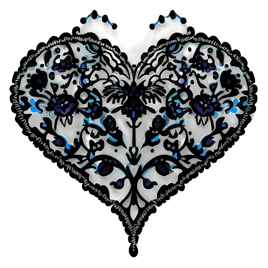 Lace Heart Outline Png 05252024 PNG image