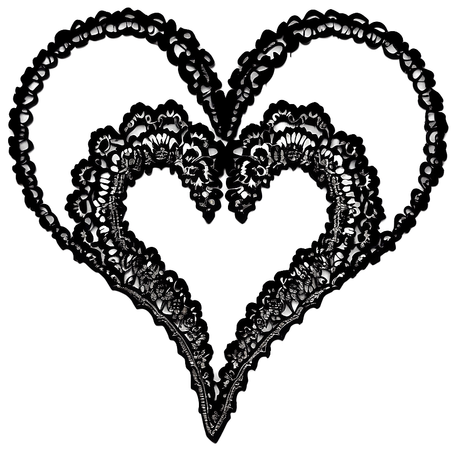 Lace Heart Outline Png 05252024 PNG image