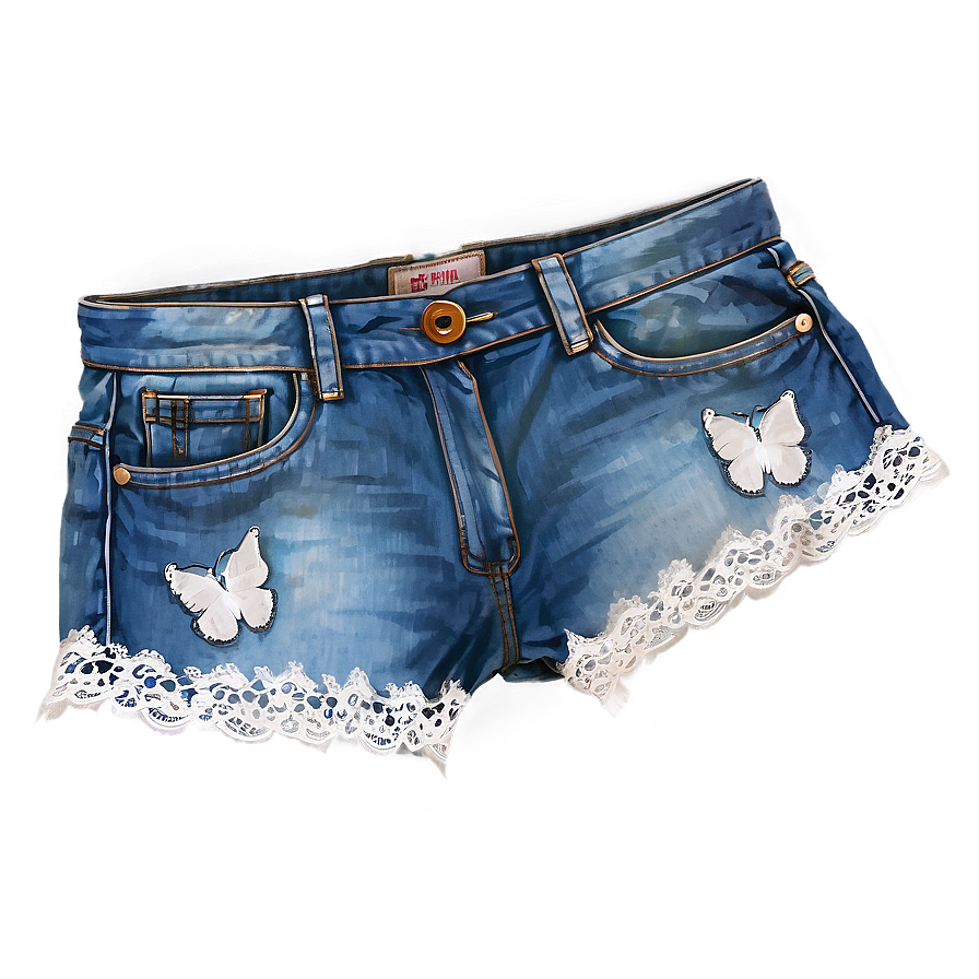 Lace Trim Jorts Png 06132024 PNG image