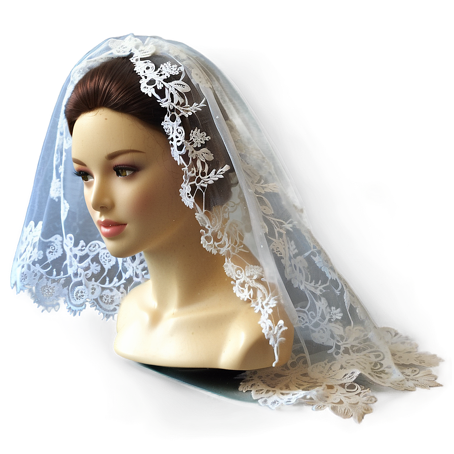 Lace Wedding Veil Png 06272024 PNG image