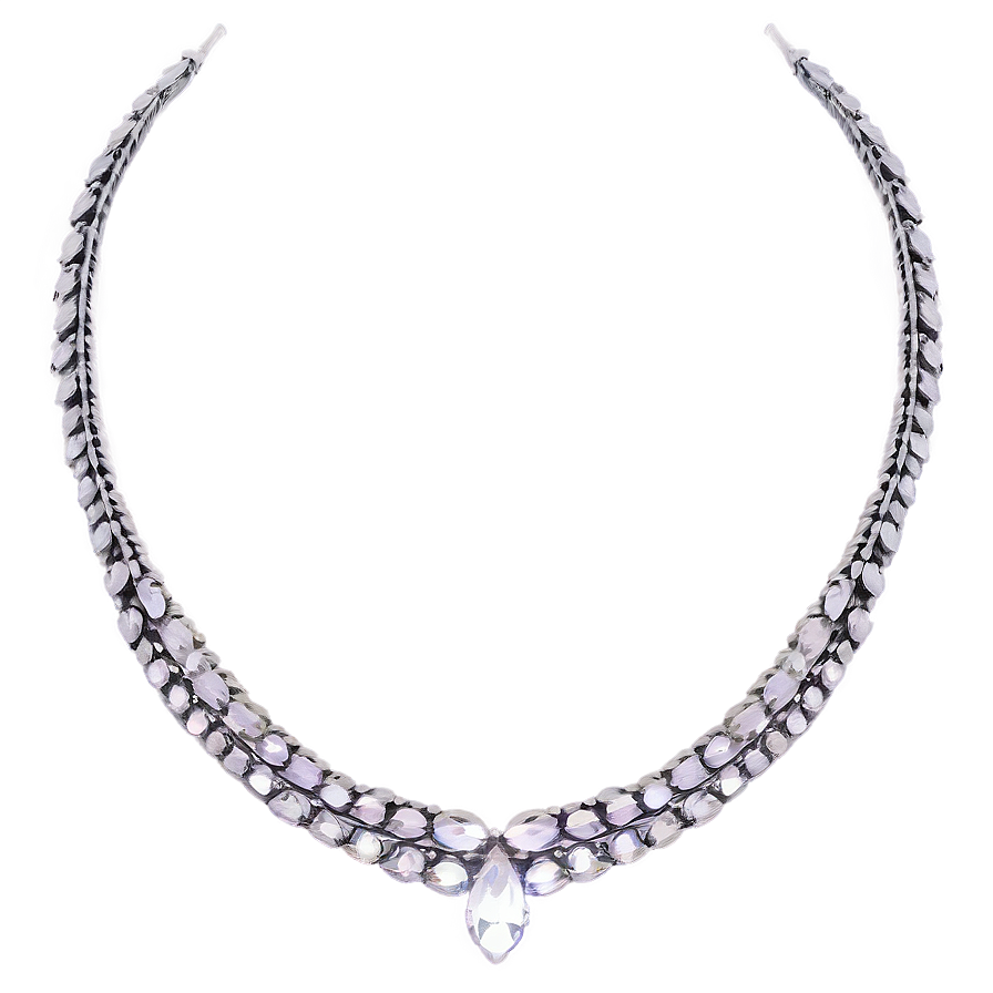 Ladies Silver Necklace Png 06282024 PNG image