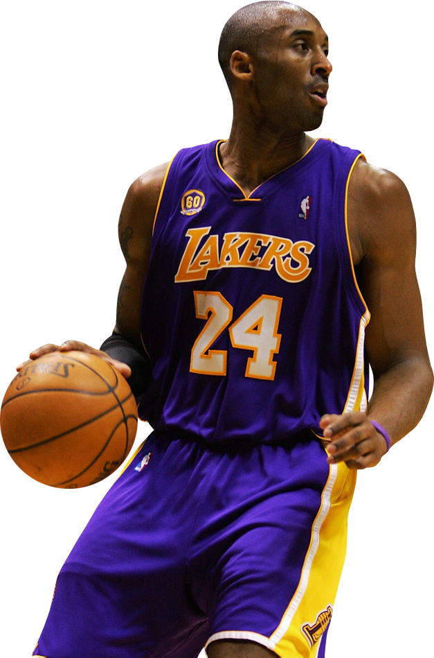 Lakers Basketball Player24 Dribbling PNG image