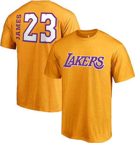 Lakers James23 T Shirt Mockup PNG image