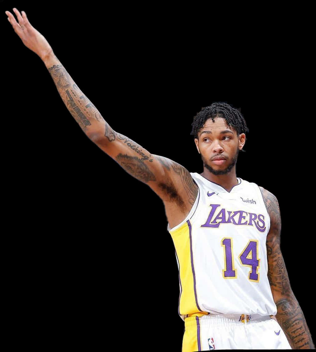 Lakers Player Raising Arm PNG image