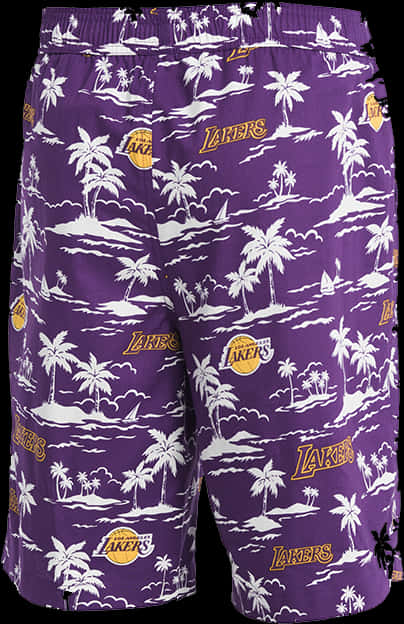 Lakers Themed Tropical Shorts PNG image