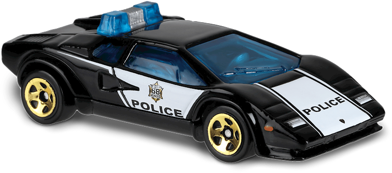 Lamborghini Countach Police Car Toy PNG image