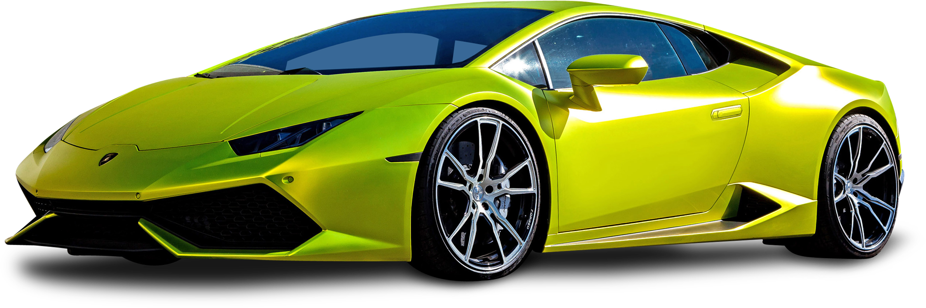 Lamborghini Huracan E V O Yellow Side View PNG image