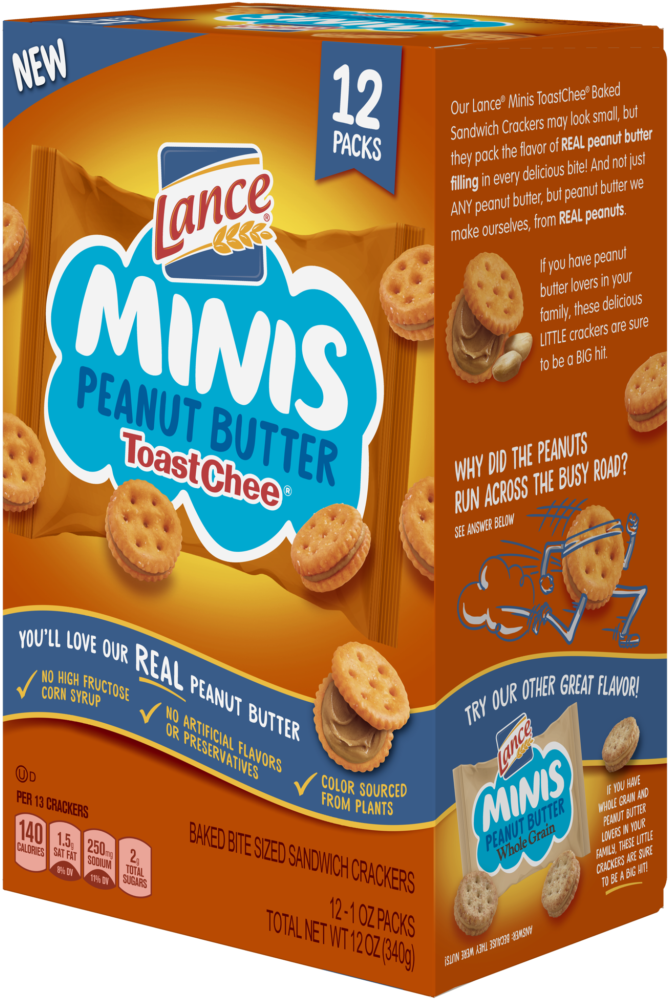 Lance Minis Peanut Butter Crackers Packaging PNG image