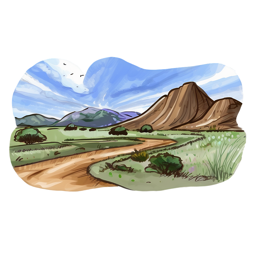 Landscape Sketch Drawing Png 05212024 PNG image