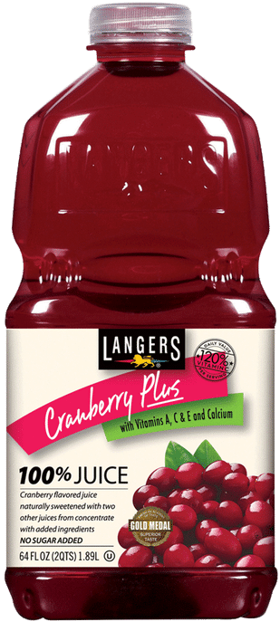 Langers Cranberry Plus Juice Bottle PNG image