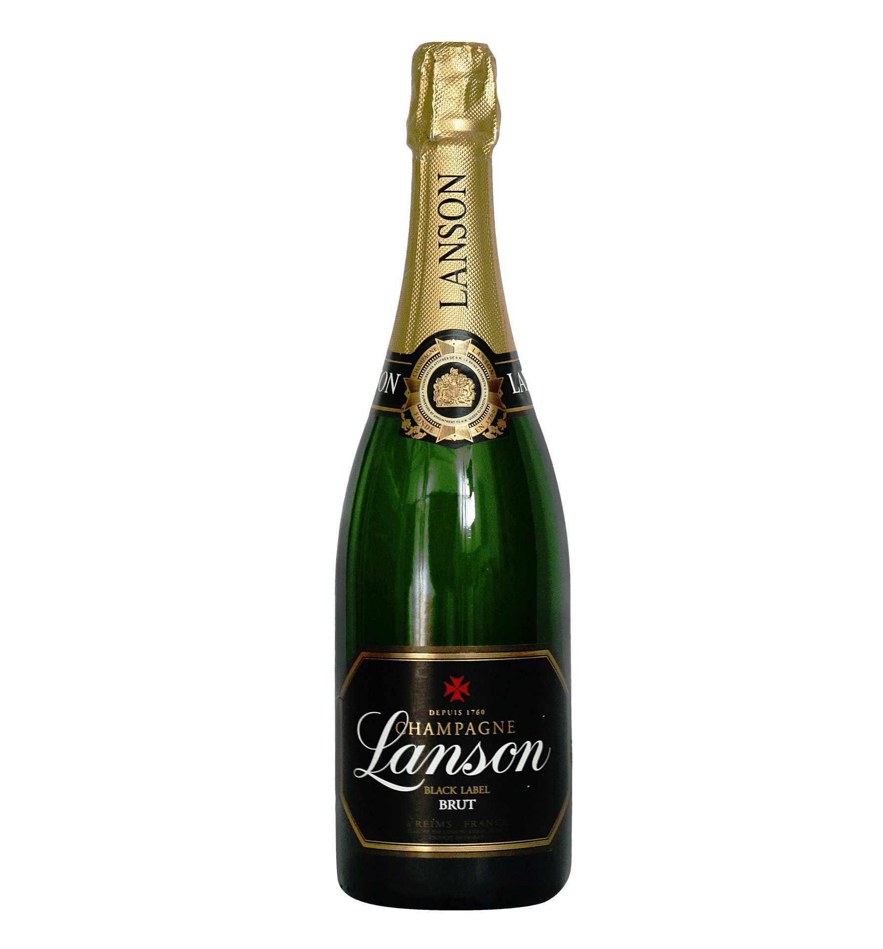 Lanson Black Label Brut Champagne Bottle PNG image