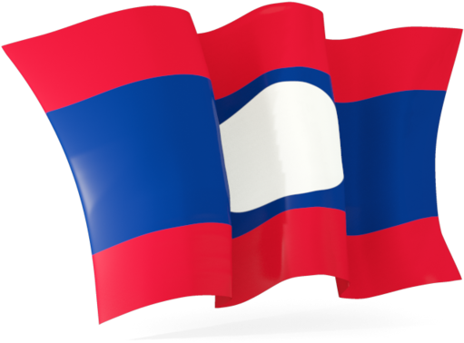 Laos National Flag Waving PNG image
