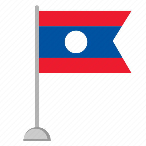 Laos National Flagon Pole PNG image